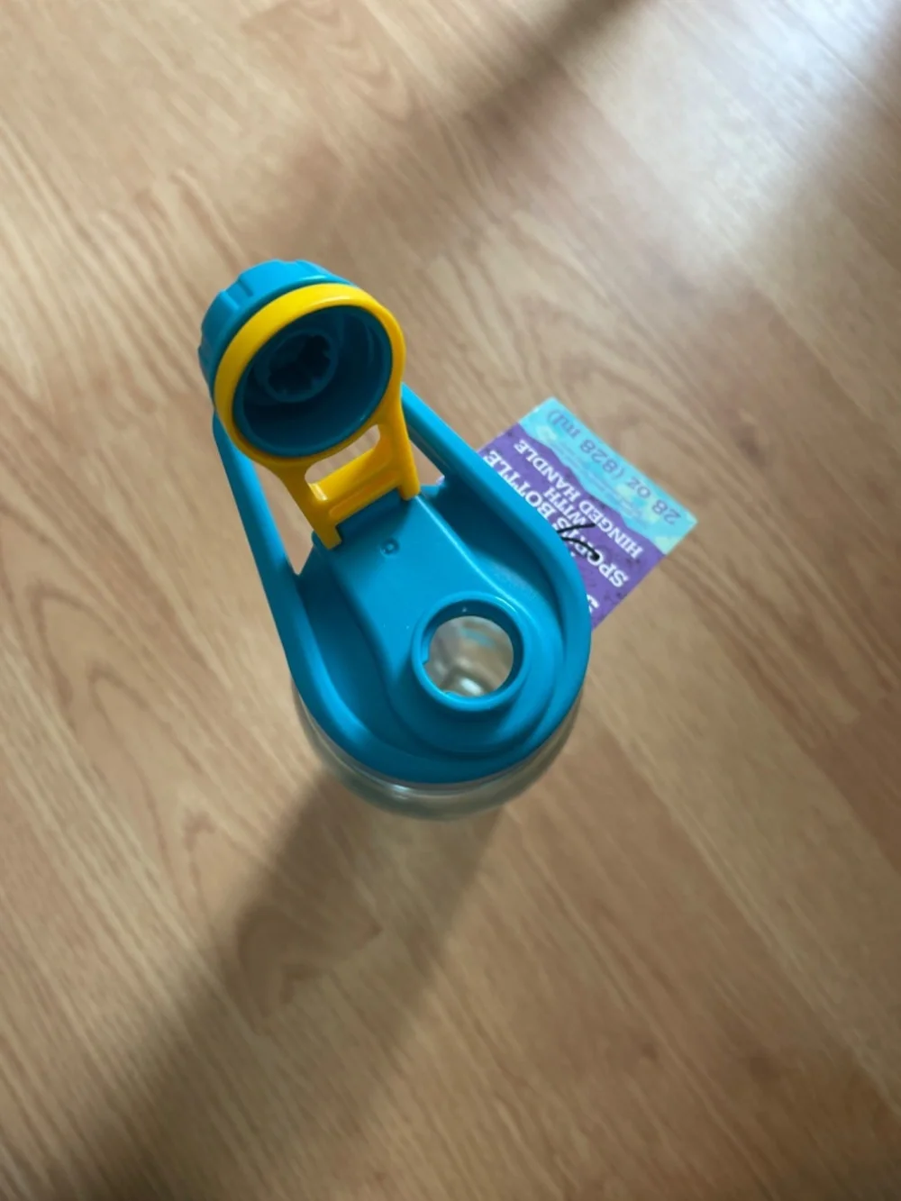 Stitch Plastic 28 oz Sports Bottle with Hinged Handle and Screw Lid